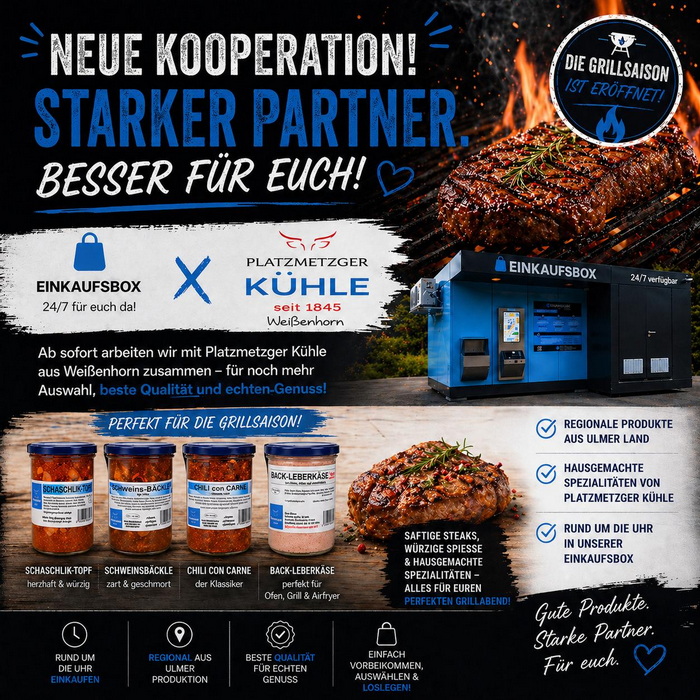Neue Kooperation: Einkaufsbox × Platzmetzger Kühle …die Grillsaison ist eröffnet!